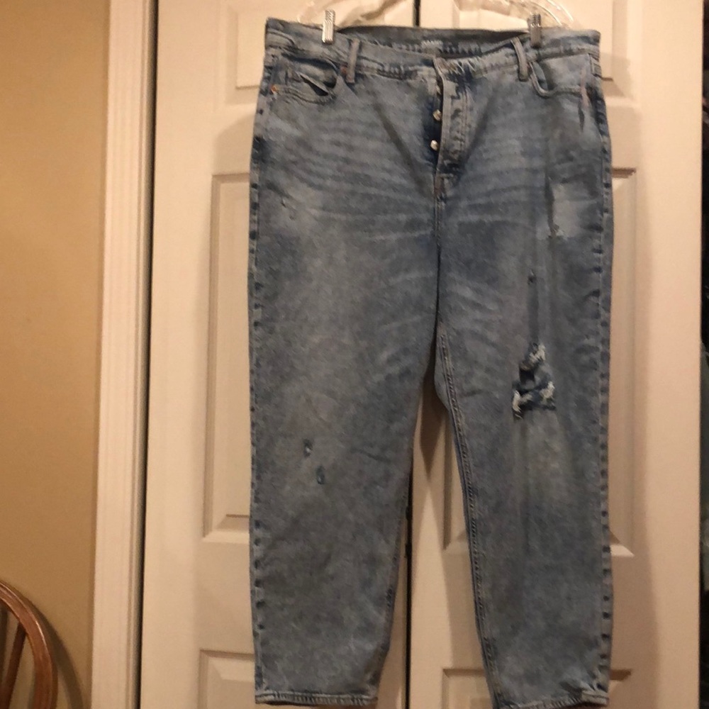 Old Navy sz 20 Extra High Rise Straight-Slim Pockets-Tummy Panel Button Fly - Picture 1 of 10